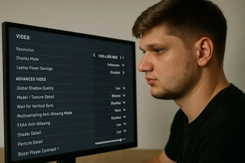 Видеонастройки и FPS-максимизация от s1mple в 2025 году