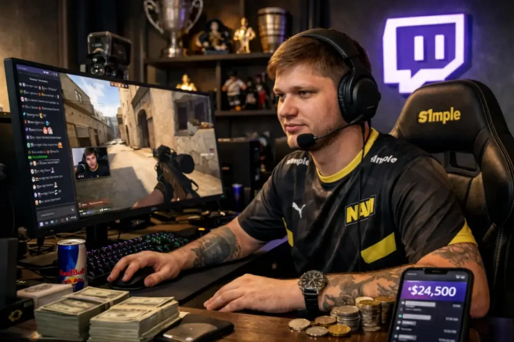 Стримы s1mple: где смотреть и сколько он зарабатывает на Twitch